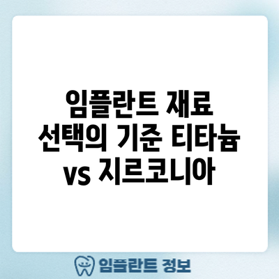임플란트 재료 선택의 기준: 티타늄 vs 지르코니아