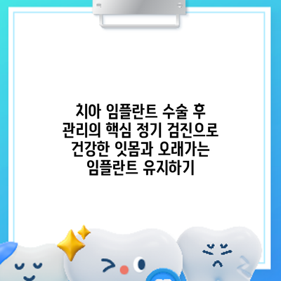 치아 임플란트 수술 후 관리의 핵심: 정기 검진으로 건강한 잇몸과 오래가는 임플란트 유지하기