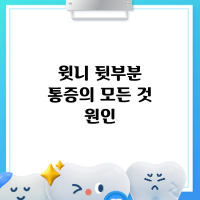 윗니 뒷부분 통증의 모든 것: 원인