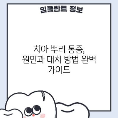 치아 뿌리 통증, 원인과 대처 방법 완벽 가이드