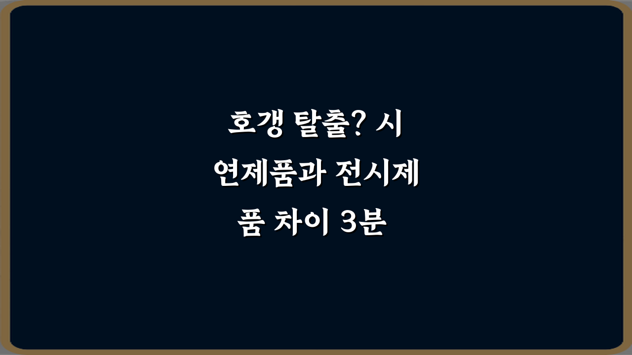 호갱 탈출? 시연제품과 전시제품 차이 3분 완전정복